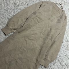 BLATE ニットワンピース ベージュ F Ｖネック シンプル ナチュラル
