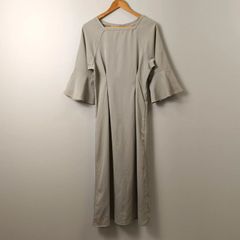 カラウティア callautia スクエアネック タック ワンピース 【M】 グレー／灰色