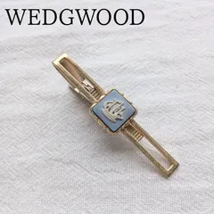 ウェッジウッド WEDGWOOD ネクタイピン タイバー ジャスパー 船 帆船 レリーフ ゴールド ブルー コンビカラー カメオ調【ク283】