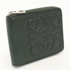 LOEWE ロエベ ラウンドファスナー財布 アナグラム 二つ折り財布 カーフ【中古】 ユニセックス