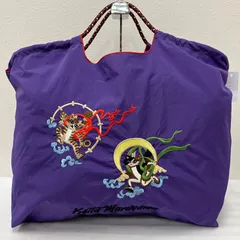 8186　【良品】　Ball&Chain　ボール＆チェーン　ボールアンドチェーン　トートバッグ　エコバッグ　風神雷神　パープル　紫　猫　ケイタマルヤマ　レディース　軽量　大きめ　大容量