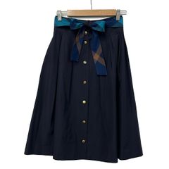 BLUE LABEL CRESTBRIDGE(ブルーレーベルクレストブリッジ) ロングスカート サイズ36 S レディース美品  - ダークネイビー