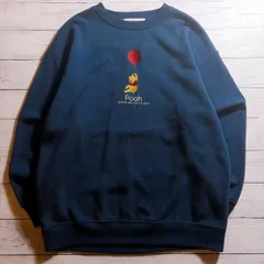 【人気キャラクター】Winnie The Pooh Sweatshirt ウィニーザプー ネイビー 紺 プーさん バルーン キャラクター スウェット 古着 #M3817