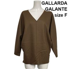 ◆ ガリャルダガランテ GALLARDA GALANTE プルオーバーカットソー 長袖 Vネック サイドスリット トップス 毛 サイズF レディース S6K118