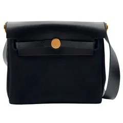 エルメス HERMES エールバッグジップ ミニ G刻印 ブラック ゴールド金具 トワル/ハンター レディース ショルダーバッグ