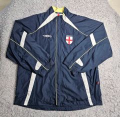 アンブロ ヴィンテージ イングランド ウィンドブレーカー ジャケット ネイビー 2XL