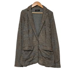 美品 DIESEL ディーゼル 総柄 ジャガード テーラードジャケット XS グレー レディース 古着 中古 USED