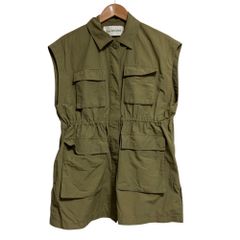 美品 Ray BEAMS レイビームス 4ポケット ミリタリー ベスト サイズF カーキグリーン レディース 古着 中古 USED