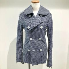 S9J010 꼼데가르송 꼼데가르송 COMME des GARCONS COMME des GARCONS ギンガムチェック×スウェットドッキングジャケット 青×白×グレー XSサイズ