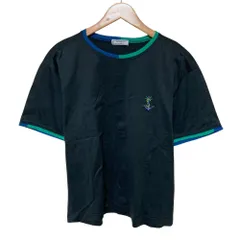 美品 YVES SAINT LAURENT tricots イヴサンローラントリコット YSL刺繍 ショートスリーブ Tシャツ M ブラック  レディース 古着 中古 USED