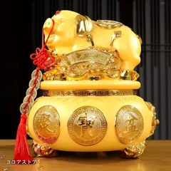 金の豚 干支 黄金 金色 貯金箱 置物 オブジェ 干支 金運アップ 開運  財運 富 繁栄 玄関 リビング 風水 縁起物 贈り物 インテリア オフィス 玄関 リビング