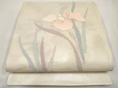 平和屋着物＊夏物　太鼓柄袋帯　杜若　銀糸　正絹　逸品　未使用　CABM6841tx