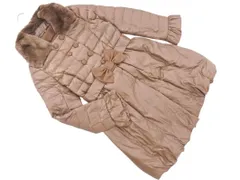 TO BE CHIC トゥービーシック レッキスラビットファー 2WAY リボンモチーフベルト付き ダウン コート size40/モカ ◆■◎レディース