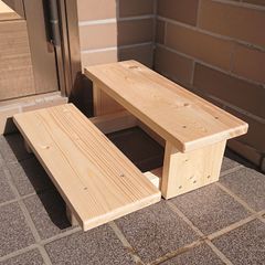 木製 ベンチ アンティーク調 横幅87cm 高さ37cm 踏台 スツール