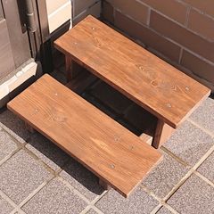 木製 ベンチ アンティーク調 横幅87cm 高さ37cm 踏台 スツール
