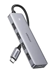UGREEN USB-Cハブ 4ポート Type-C ハブ USB3.0 拡張 15cmケーブル セルフパワー・バスパワー対応 5Gbps高速データ転送 LEDライト付き 給電用ポート付き USBメモリ/キーボード/マウスなど使用可能 低消費 3ef63764