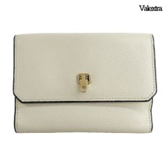 美品 ヴァレクストラ Valextra SGBR0032028 二つ折り 財布 コンパクト ウォレット ホワイト