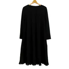 トクコプルミエヴォル ワンピース ドレス 長袖 ストレッチ トップス 日本製 黒 レディース 9サイズ ブラック TOKUKO1erVOL 【中古】