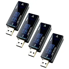電圧 電流 チェッカー USBチェッカー USBテスター 電圧電流テスター デジタル USBマルチメーター5A 30V 電圧計メーター 電流計テスターPD多機能ディスプレイ 容量 電圧 電流検出器 (4個セット)★m ef09e047