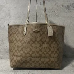 新品未使用 A4収納可 COACH コーチ トートバッグ 大容量 シグネチャー PVC レザー ベージュ ゴールド