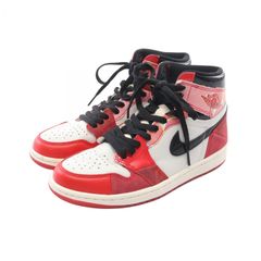 Nike sneakers, Nike x Spider Man Across The Spider Verse Air Jordan 1 Hi OG DV1748-601, leather and suede, men's, used, condition B.