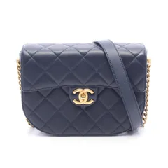 シャネル CHANEL ショルダーバッグ マトラッセ AS2484 ネイビー レザー マトラッセ チェーンショルダー レディース Used A