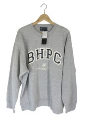 ビバリーヒルズ ポロクラブ BEVERLY HILLS POLO CLUB プルオーバー スウェット トレーナー 長袖 裏起毛 プリント ロゴ ワンポイント グレー サイズ4L QQQ