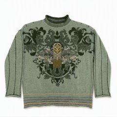 JUN MEN ジュンメン グリーン ジャガード ニット JEANASIS風