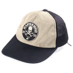 mastermind JAPAN (マスターマインドジャパン) 26SS ×SWJP MJ SW LOGO MESH CAP エスダブリュージェーピー ロゴパッチ ヴィンテージ加工 メッシュ ベースボールキャップ 帽子 ブラック MJSW-26SS-007