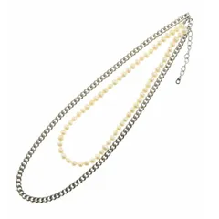 【ChainsPro】Dainty Choker Cuban Chain with Pearl パールデザインチェーンネックレス