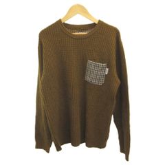 어반 리서치 써니 라벨 URBAN RESEARCH Sonny Label セーター ポケット Harris Tweed ハリスツイード M 茶 ブラウン クルーネック 長袖 トップス プルオーバー YU ■GY75