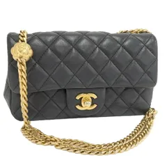 CHANEL マトラッセ20 ショルダーバッグ レザー ブラック ゴールド金具 AS4041