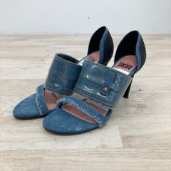 DIESEL/ディーゼル デニム サンダル ハイヒール ブルー系 サイズ35 (22.5cm相当) VERO CUOIO/本革底[OK05568]