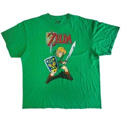 ゼルダの伝説Zelda半袖TシャツキャラクターTシャツゲームTキャラ物リンクLinkニンテンドー任天堂グリーン緑レッド赤ブルー青イエロー黄色ゆるダボオーバーサイズレトロy2kアメカジストリートvintageヴィンテージ60629