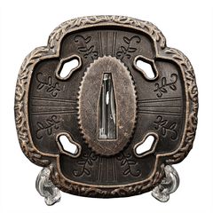 日本刀柄 黒目縁頭 龍目貫 pbz02 日本刀装具 新品 全長約26CM 本鮫皮