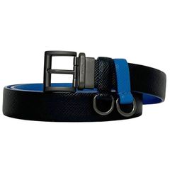 프라다 리버시블 벨트 미품 허리 88cm 2CC317 PRADA 가죽 블랙 블루 블랙 블루 중고 남성 의류