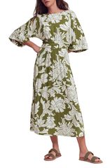 ボーデン レディース トップス ワンピース フラワー柄 ミディ ジャージー フラワー Boden Imelda Floral Kimono Jersey Midi Dress Olive Botani