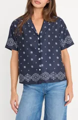 グッドアメリカン レディース トップス シャツ プリント Good American The Medallion Print ButtonUp Camp Shirt Bandana