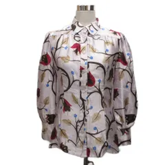 プラダ PRADA シルクシャツ ブラウス 長袖 花柄 総柄 絹 シルク100% 42