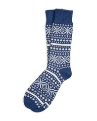 ケルティックアンドコー メンズ アンダーウェア 靴下 Celtic Co Fair Isle Sock DENIM ECRU エクリュ