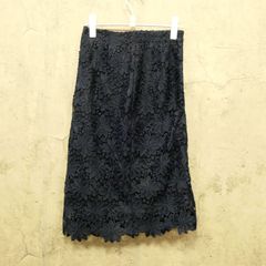 エヌナチュラルビューティーベーシック ケミカルレースタイトスカート M 濃紺