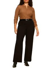 サンクチュアリー レディース トップス シャツ プラスサイズ Sanctuary Not So Basic Textu red Henley Top Plus COCOA POWDER BROWN ブ