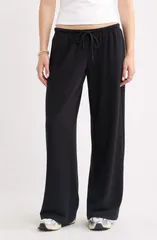 ビーピー レディース ボトムス カジュアルパンツ ワイドレッグ スウェットパンツ BP Narrowaistband Baggy Wide Leg Sweatpants BLACK ブラック