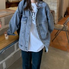 デニムジャケットゆったり レディース春秋 カラー：サックス 商品コード：2AMIY-002