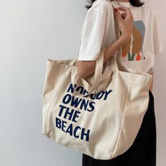 ロゴ キャンバス トートバッグ 2way カラー：アイボリー 商品コード：3SBAOB-010