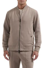 ブガッチ メンズ アウター ジャケット・ブルゾン ニット Bugatchi Softouch Knit Bomber Jacket WALNUT