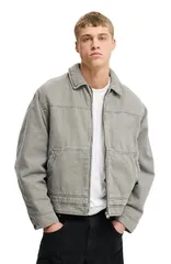 コットンオン メンズ アウター ジャケット・ブルゾン クロップド Cotton Mens Cropped Worker Jacket Washed Grey グレー