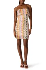 スティーブ マデン レディース トップス ワンピース プリント ストラップレス Steve Madden Bryar Print Strapless Dress RAINBOW VISION