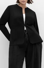 シティーシック レディース アウター ジャケット・ブルゾン プラスサイズ City Chic Peyton Ponte Jacket Plus BLACK ブラック