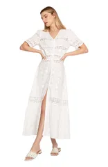 ベルアンドブルーム レディース トップス ワンピース ミディ レース Belle Bloom Summer Breeze Lace Midi Dress White ホワイト